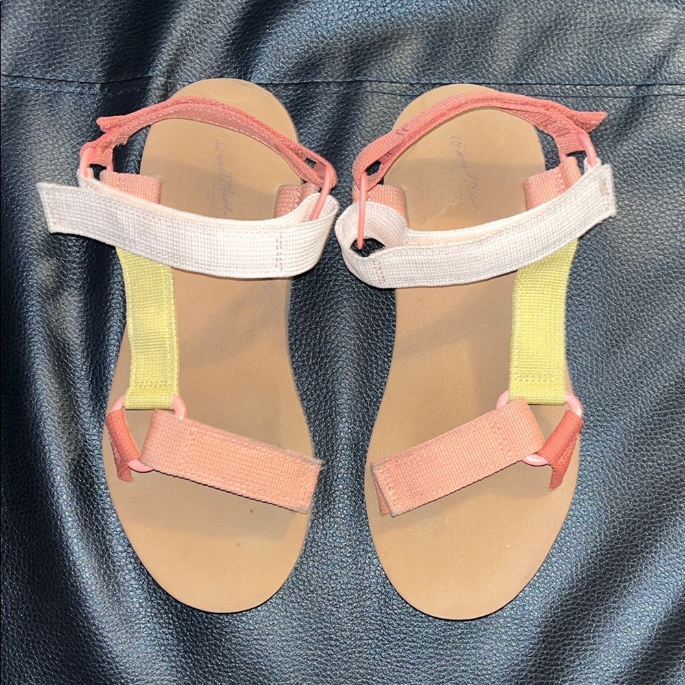 Universal Thread Pink, Yellow, and Cream Sandals